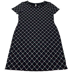 41Hawthorn Sheath Dress Women’s Large Black White Geometric Print Stretch